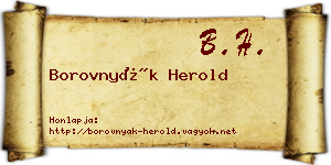 Borovnyák Herold névjegykártya